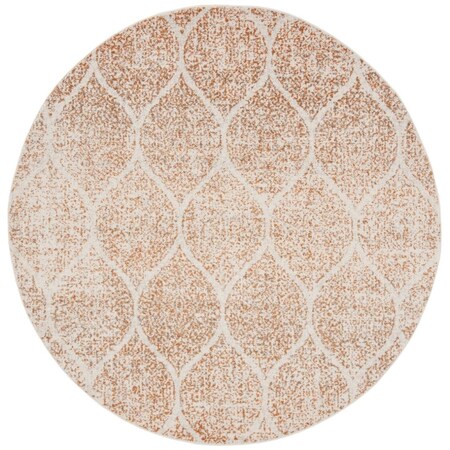 Safavieh 9 x 9 ft. Madison Power Loomed Round Area Rug; Cream & Orange MAD604H-9R